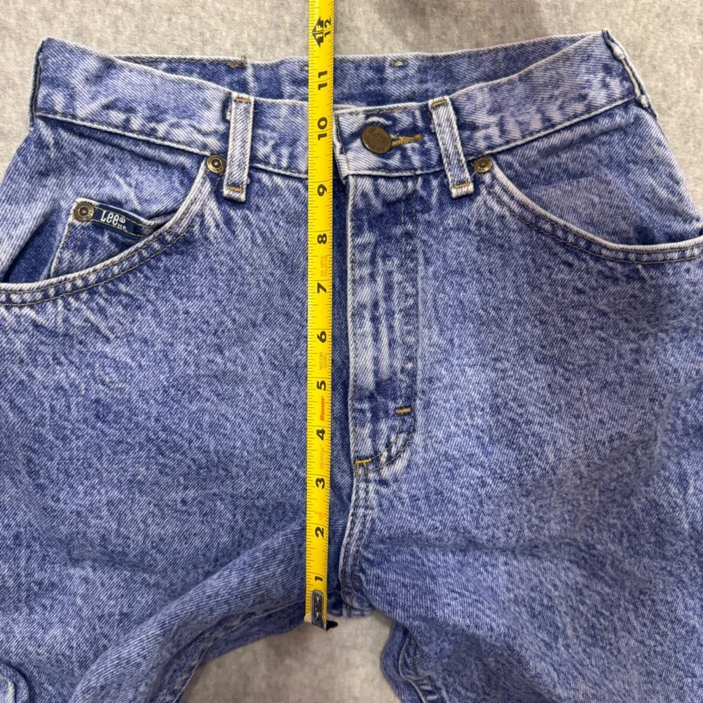 Vintage Lee Riders‎ High Waisted Mom Jeans Acid Wash Blue Tapered Leg 24 Waist